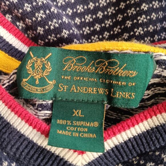 Brooks Brothers St. Andrews Links Cotton Sweater Vest XL - Picture 5 of 5